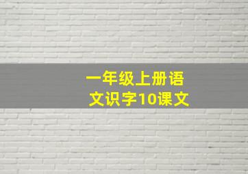 一年级上册语文识字10课文