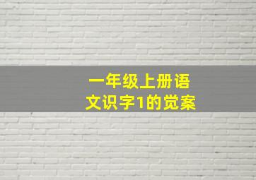 一年级上册语文识字1的觉案