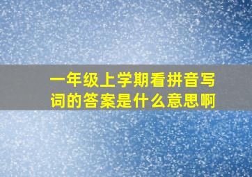 一年级上学期看拼音写词的答案是什么意思啊