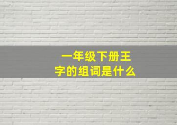 一年级下册王字的组词是什么