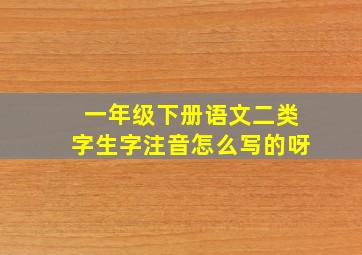 一年级下册语文二类字生字注音怎么写的呀