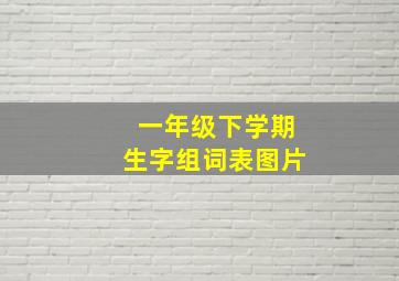 一年级下学期生字组词表图片