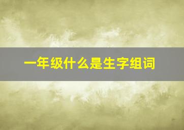 一年级什么是生字组词