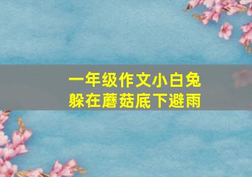 一年级作文小白兔躲在蘑菇底下避雨