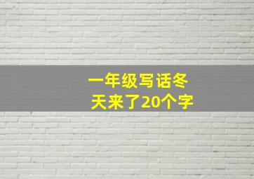 一年级写话冬天来了20个字