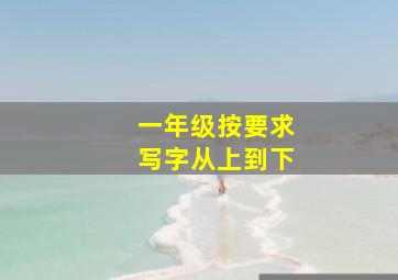 一年级按要求写字从上到下