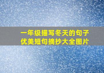 一年级描写冬天的句子优美短句摘抄大全图片