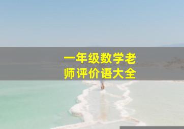 一年级数学老师评价语大全