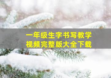 一年级生字书写教学视频完整版大全下载