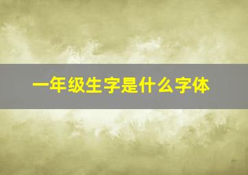 一年级生字是什么字体