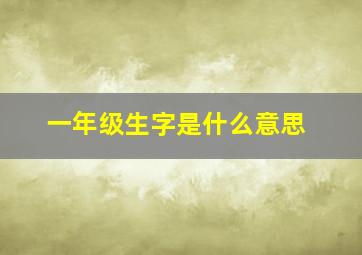 一年级生字是什么意思