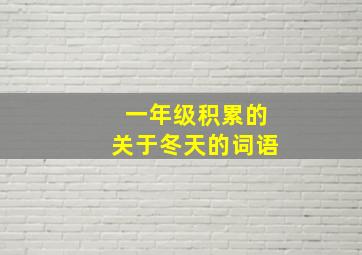 一年级积累的关于冬天的词语