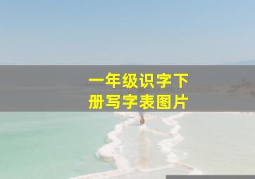 一年级识字下册写字表图片