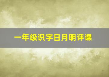 一年级识字日月明评课