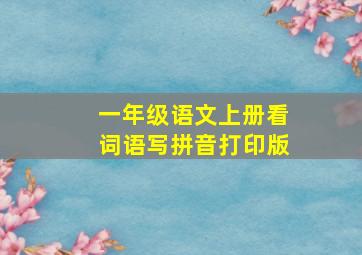 一年级语文上册看词语写拼音打印版