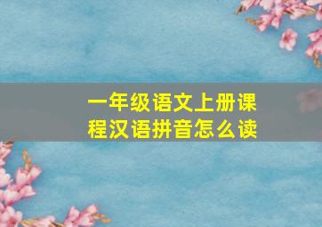 一年级语文上册课程汉语拼音怎么读