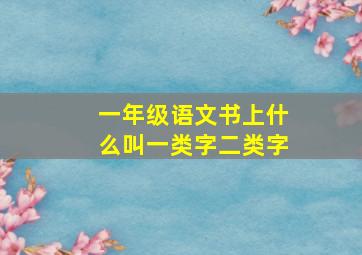 一年级语文书上什么叫一类字二类字