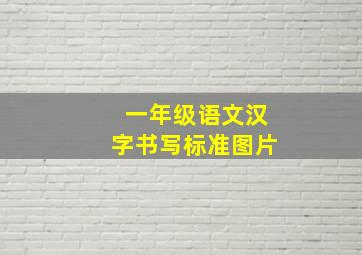 一年级语文汉字书写标准图片