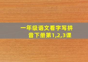 一年级语文看字写拼音下册第1,2,3课