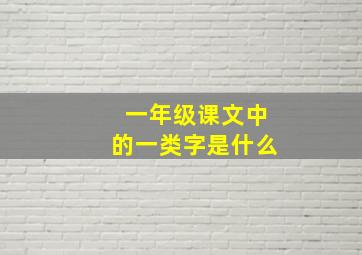 一年级课文中的一类字是什么