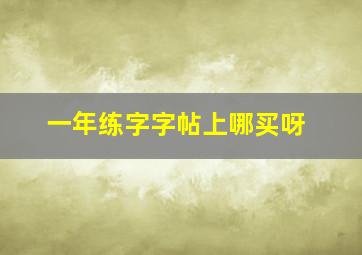 一年练字字帖上哪买呀