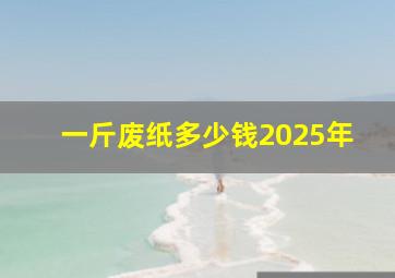 一斤废纸多少钱2025年