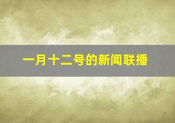 一月十二号的新闻联播