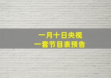 一月十日央视一套节目表预告