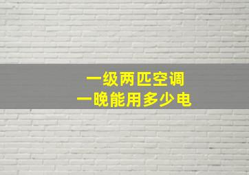 一级两匹空调一晚能用多少电