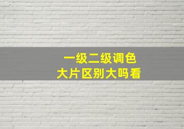 一级二级调色大片区别大吗看