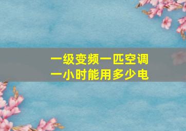 一级变频一匹空调一小时能用多少电