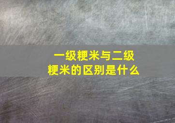 一级粳米与二级粳米的区别是什么