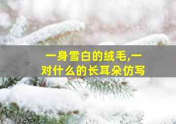 一身雪白的绒毛,一对什么的长耳朵仿写