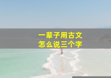 一辈子用古文怎么说三个字