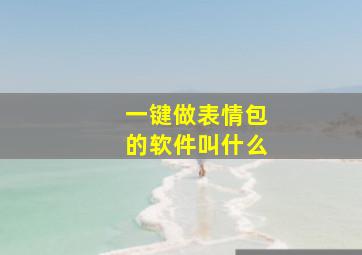 一键做表情包的软件叫什么