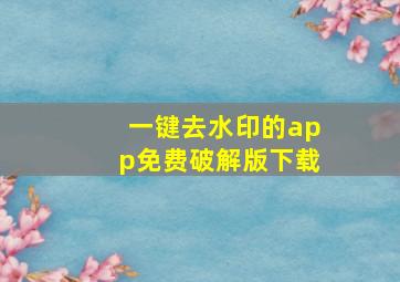 一键去水印的app免费破解版下载