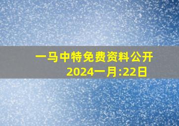 一马中特免费资料公开2024一月:22日