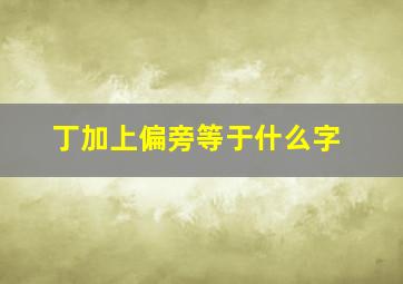 丁加上偏旁等于什么字