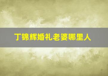 丁锦辉婚礼老婆哪里人