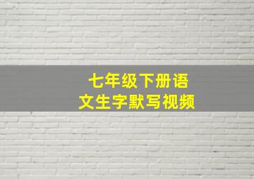 七年级下册语文生字默写视频