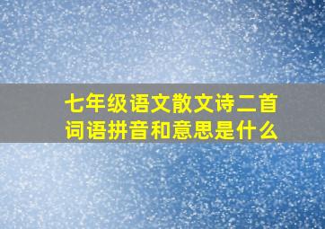 七年级语文散文诗二首词语拼音和意思是什么