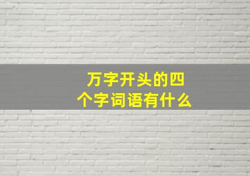 万字开头的四个字词语有什么