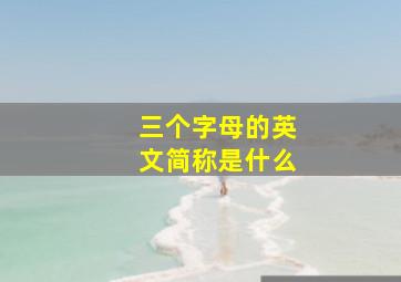 三个字母的英文简称是什么