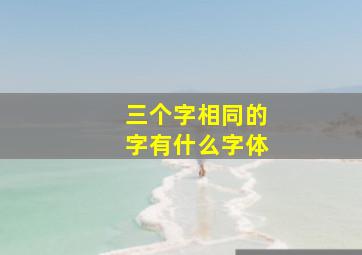 三个字相同的字有什么字体