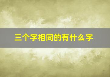 三个字相同的有什么字