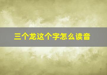 三个龙这个字怎么读音