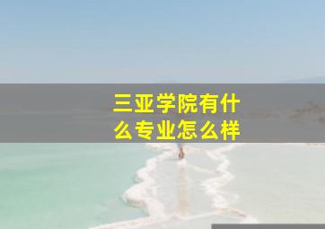 三亚学院有什么专业怎么样