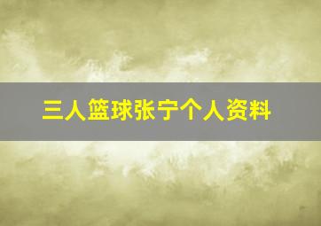 三人篮球张宁个人资料