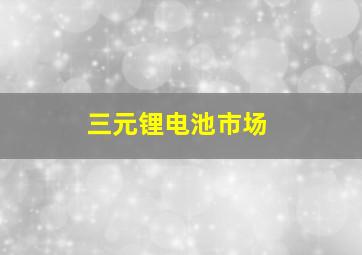 三元锂电池市场