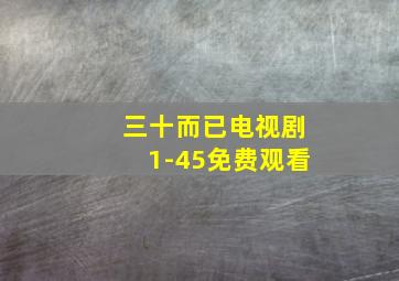 三十而已电视剧1-45免费观看